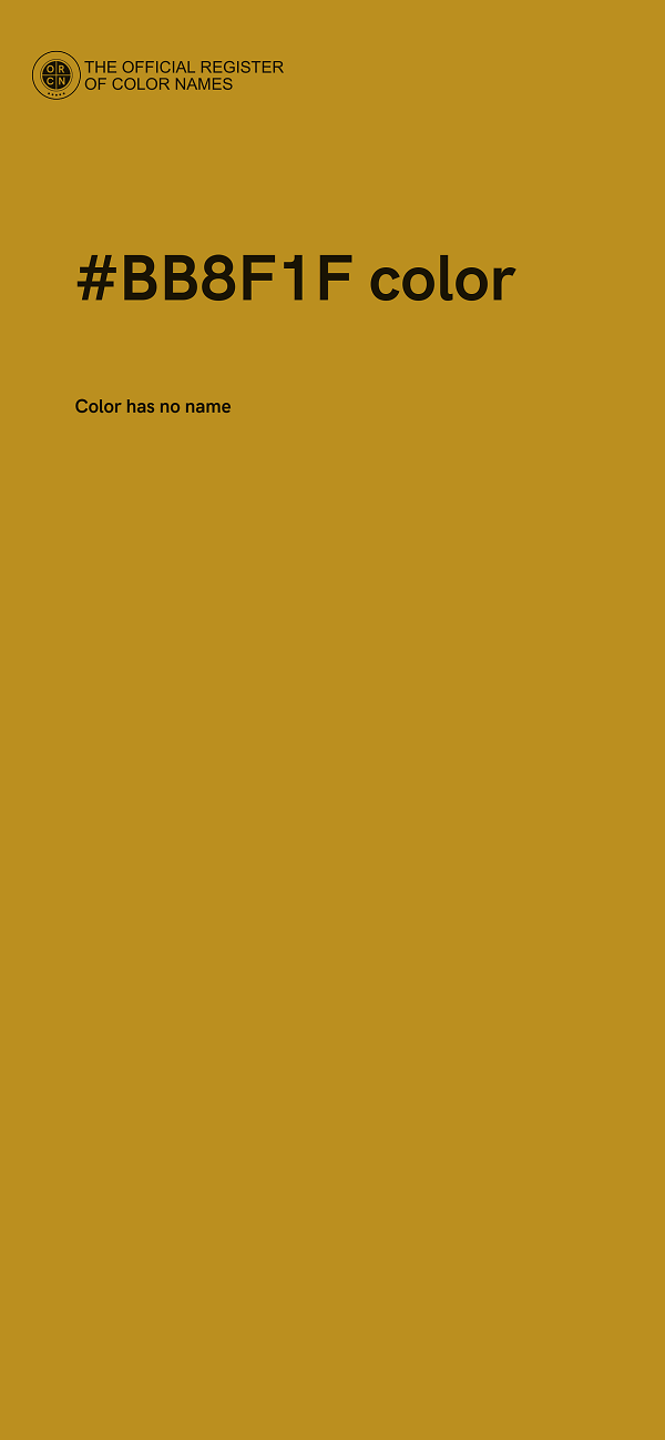 #BB8F1F color image