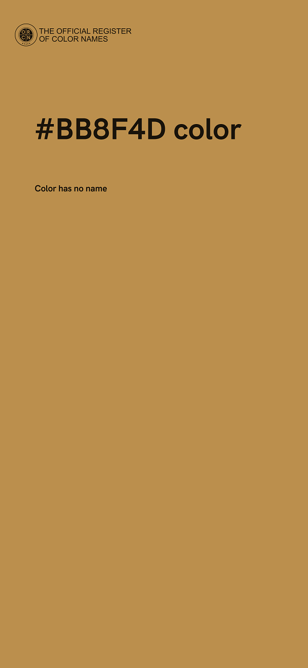 #BB8F4D color image