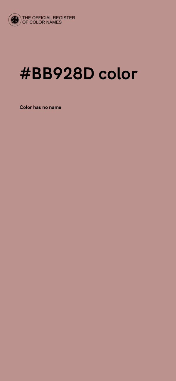 #BB928D color image