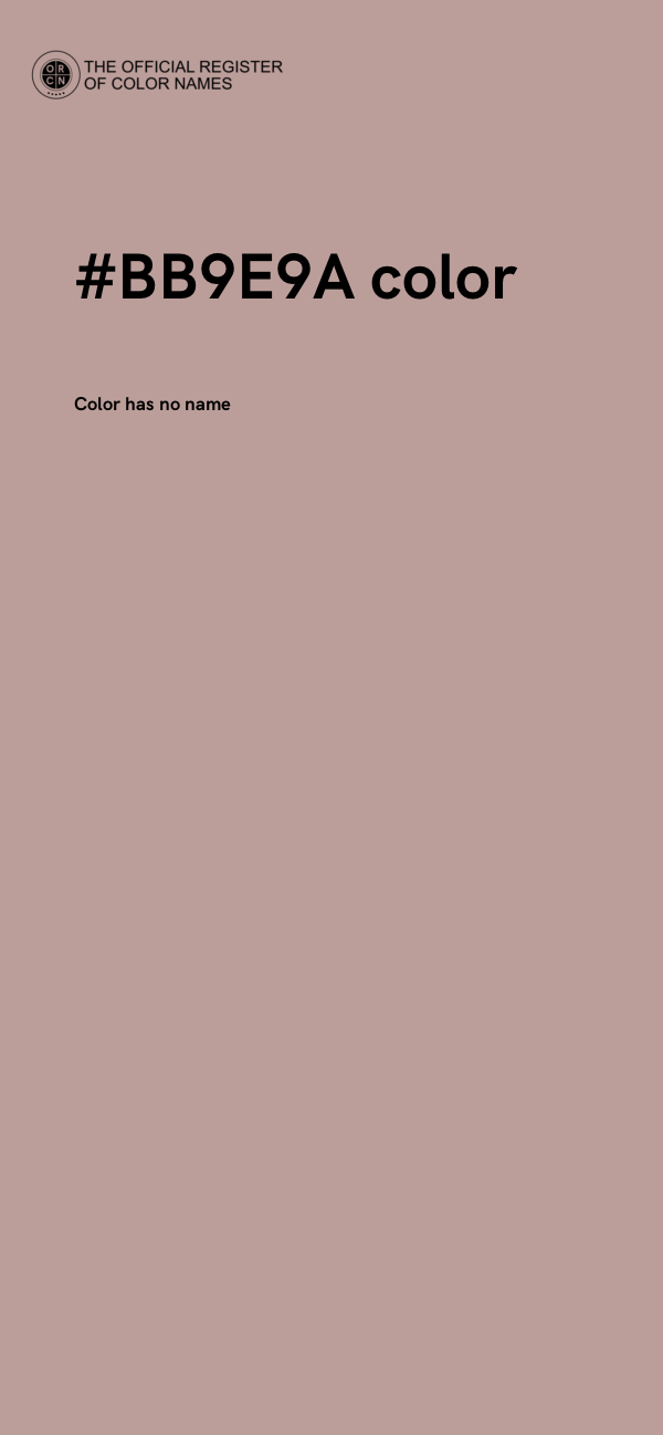 #BB9E9A color image