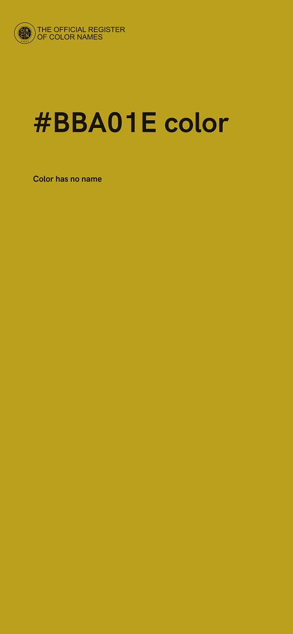 #BBA01E color image