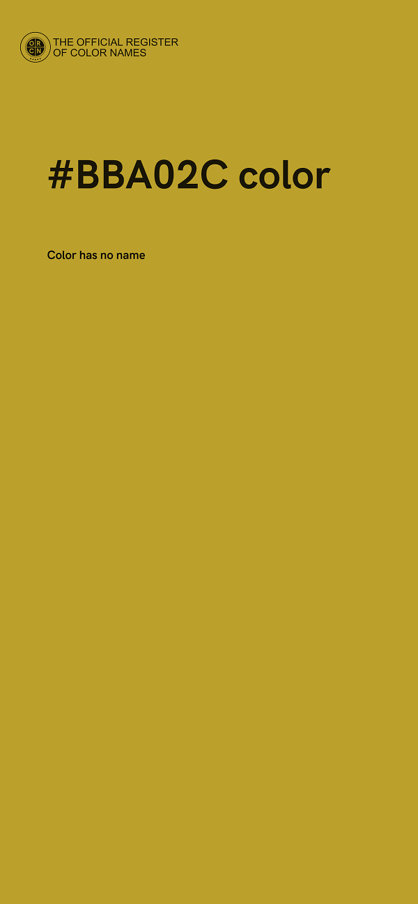 #BBA02C color image