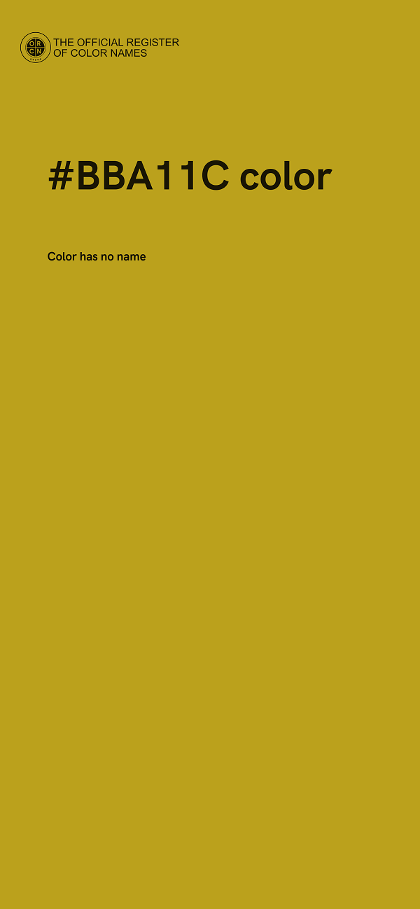 #BBA11C color image