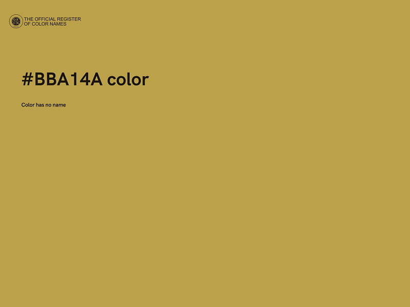 #BBA14A color image