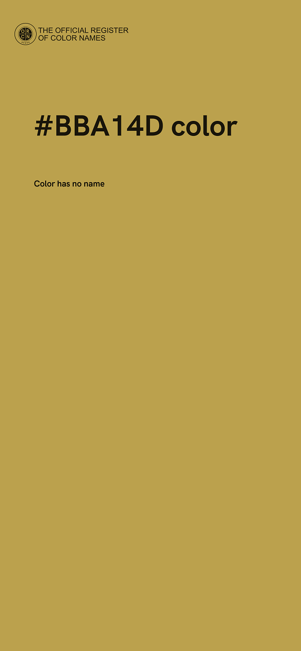 #BBA14D color image