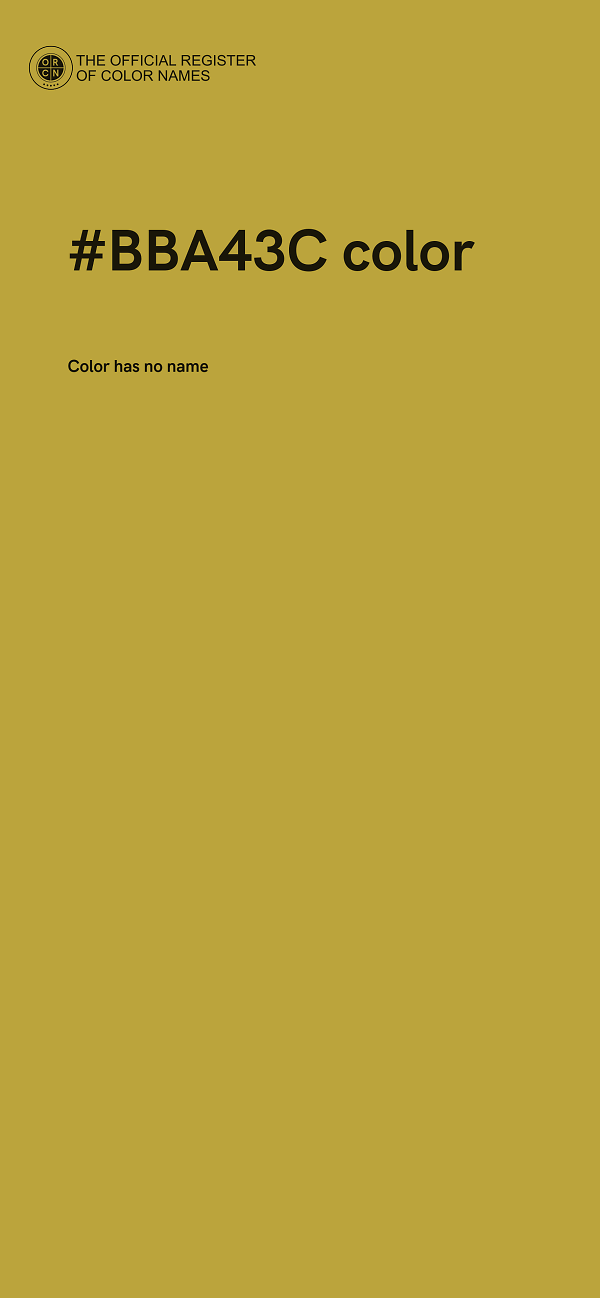 #BBA43C color image