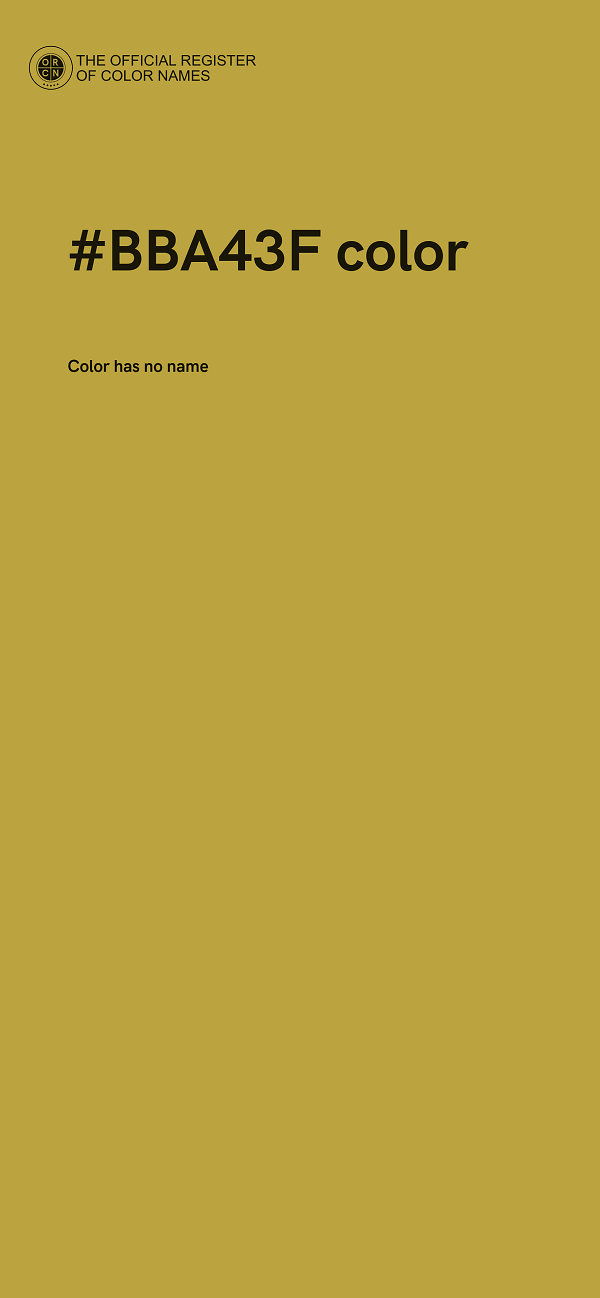 #BBA43F color image