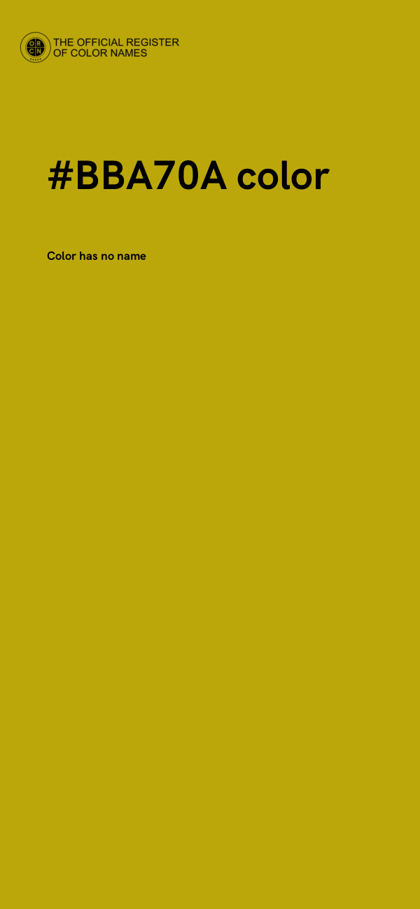 #BBA70A color image