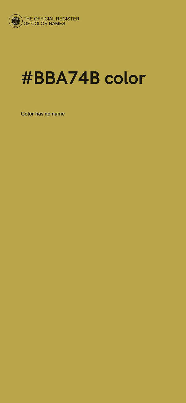 #BBA74B color image
