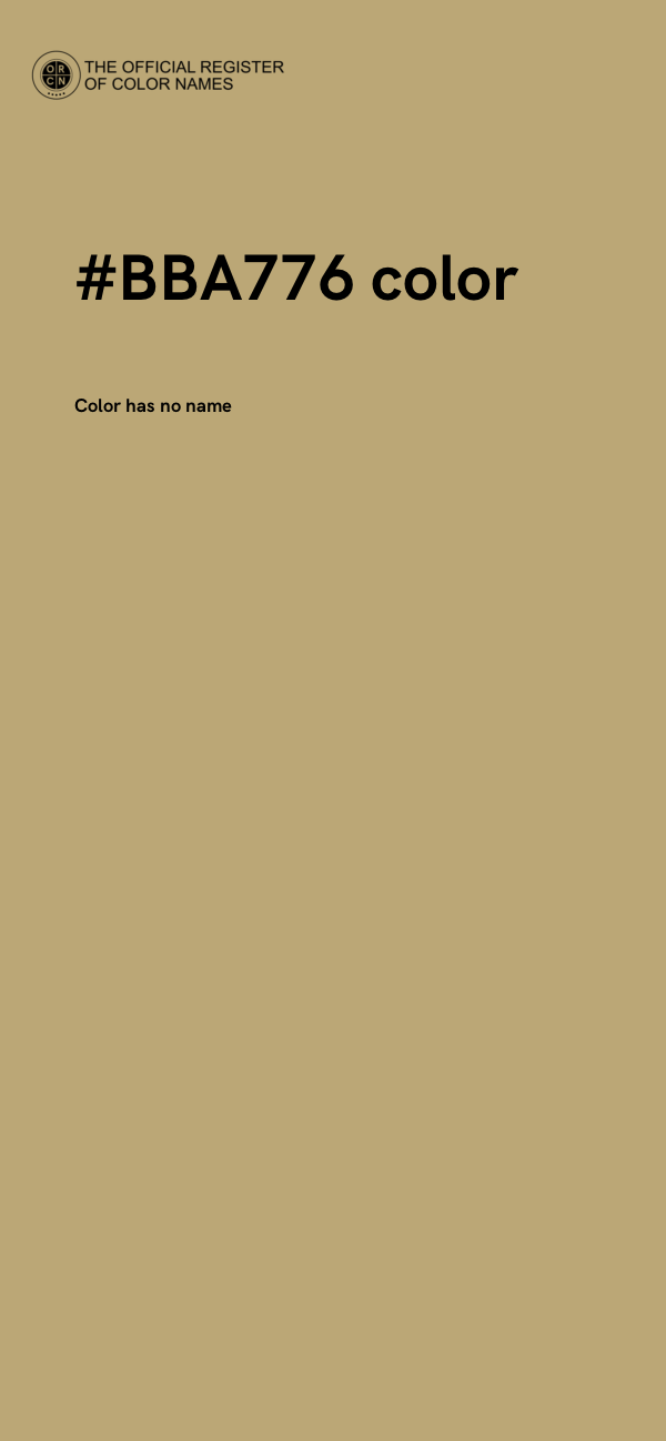 #BBA776 color image
