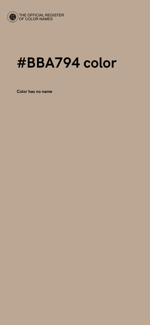 #BBA794 color image