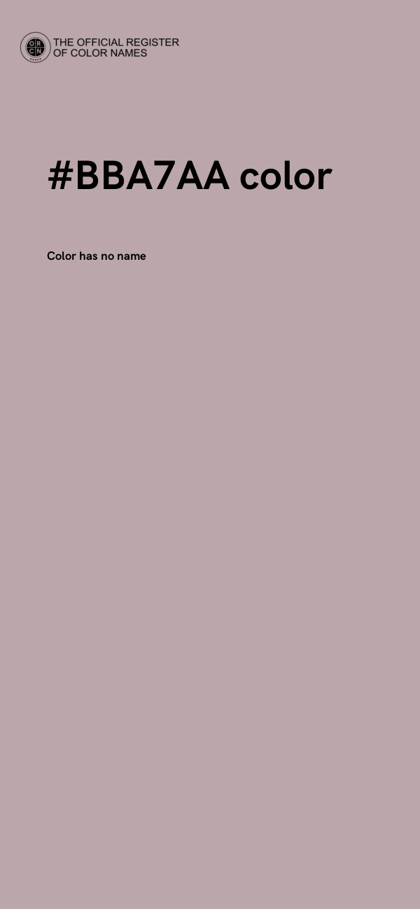 #BBA7AA color image