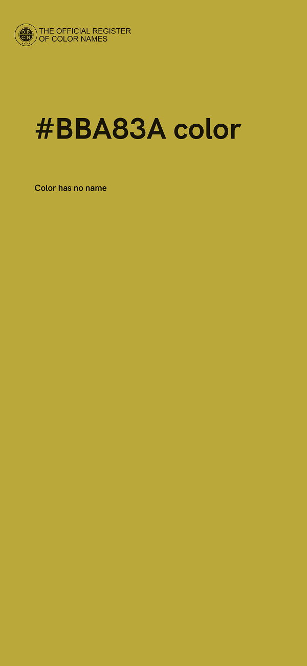 #BBA83A color image