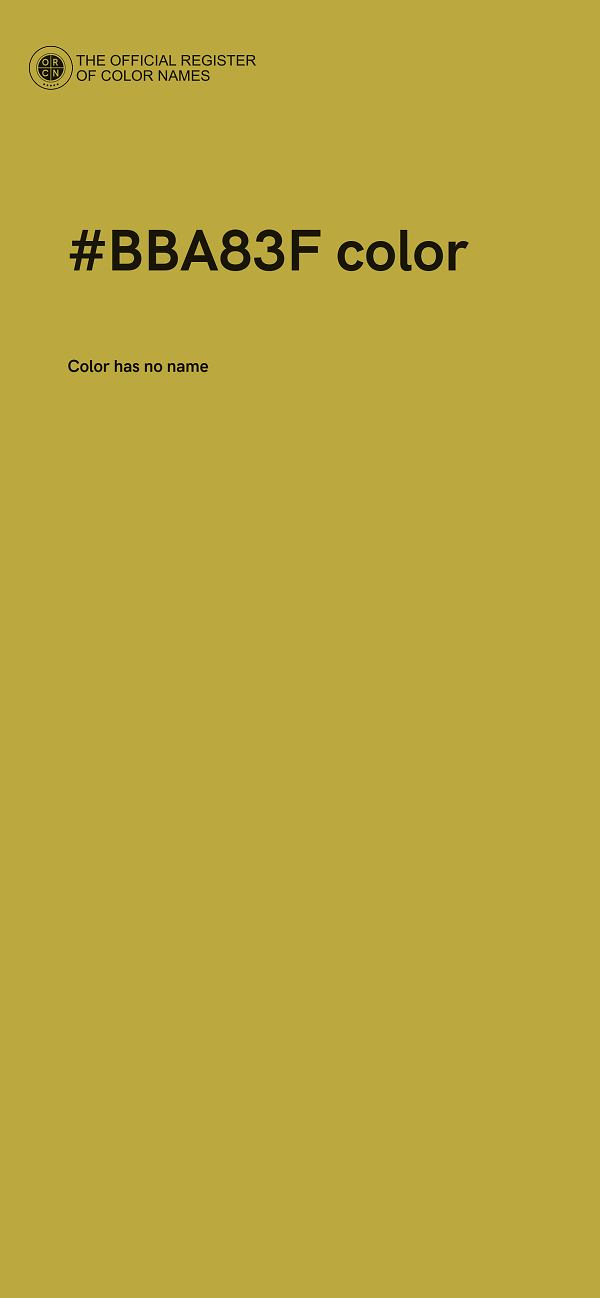 #BBA83F color image