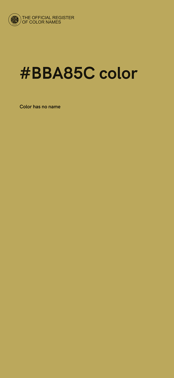 #BBA85C color image