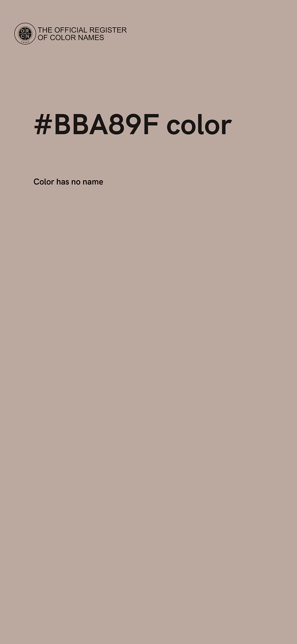 #BBA89F color image