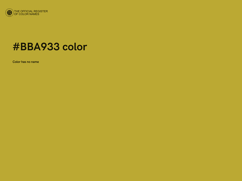 #BBA933 color image