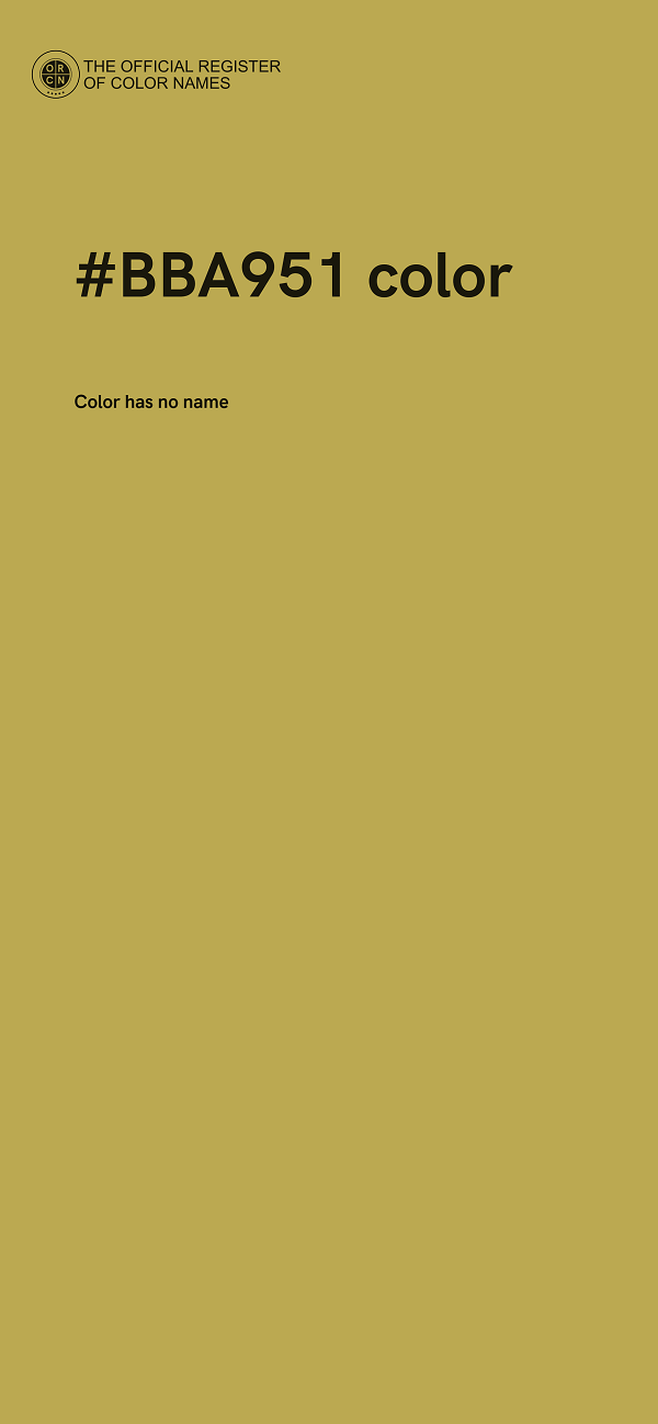#BBA951 color image