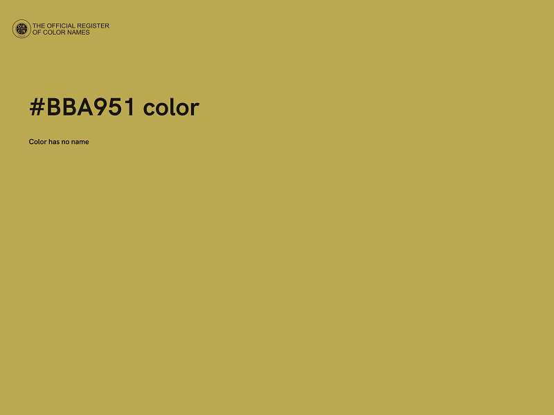 #BBA951 color image