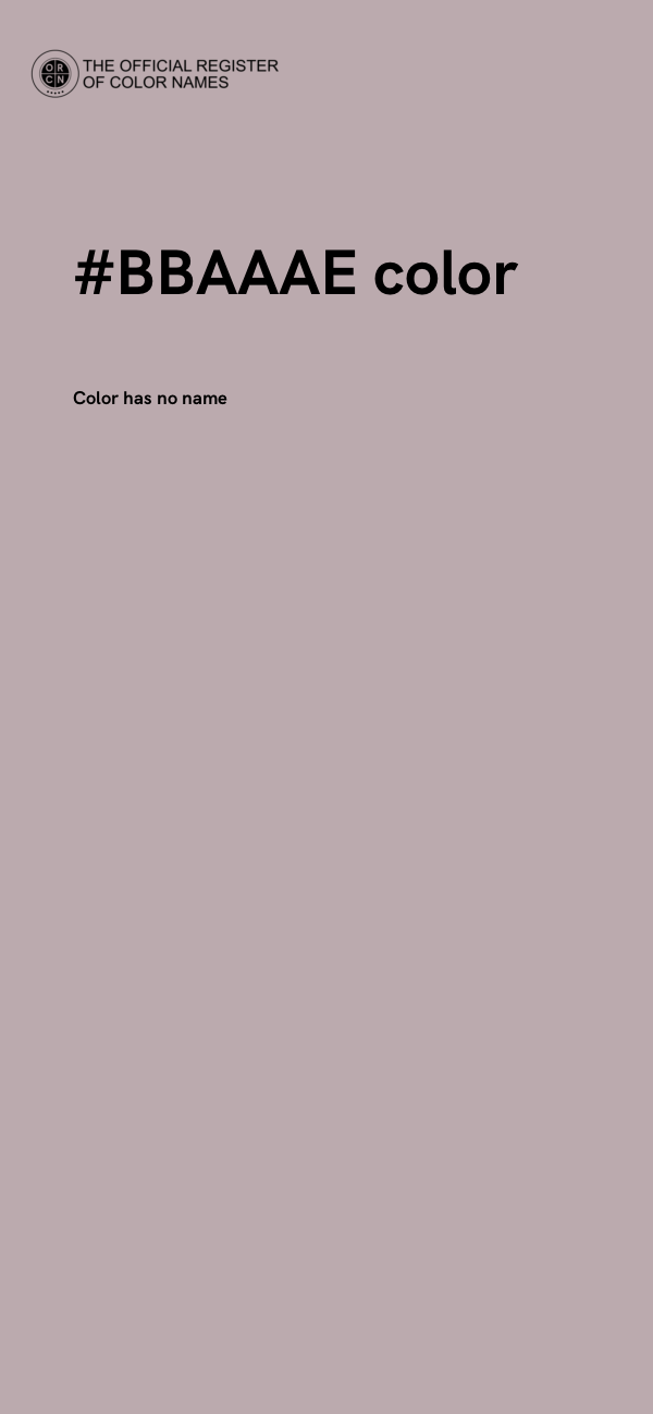 #BBAAAE color image