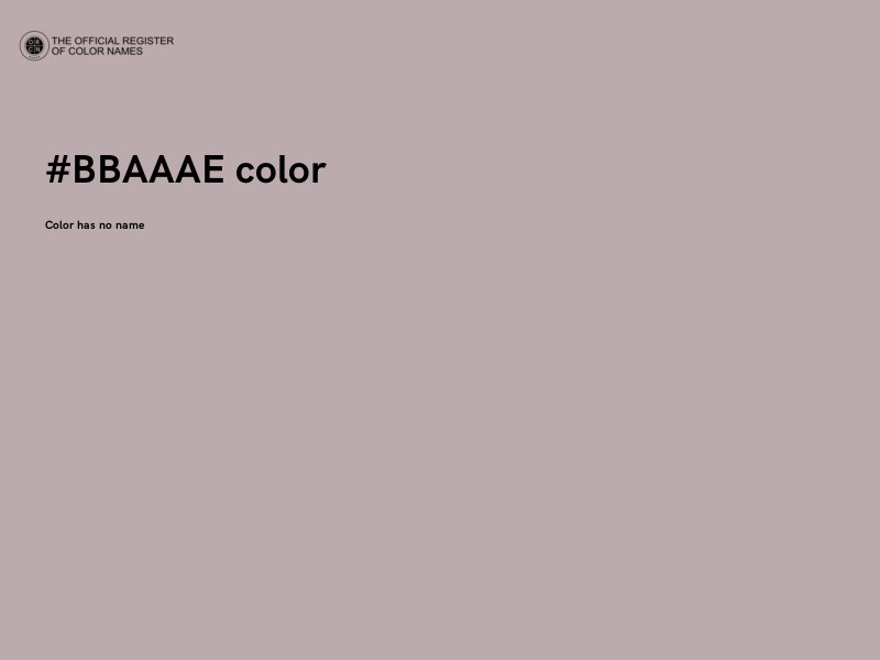 #BBAAAE color image