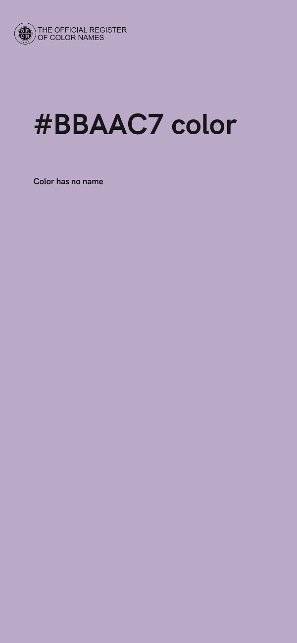#BBAAC7 color image
