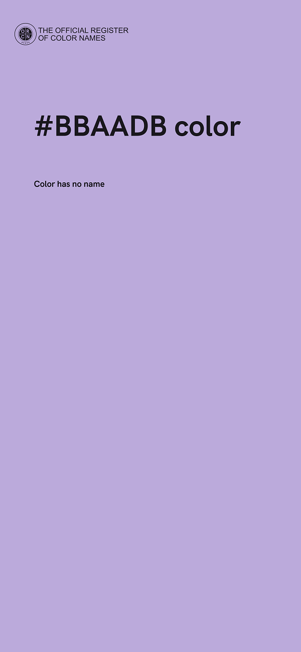 #BBAADB color image