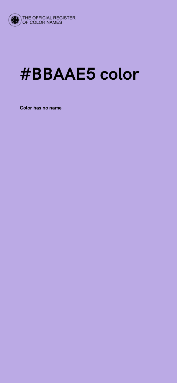 #BBAAE5 color image