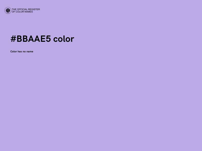 #BBAAE5 color image