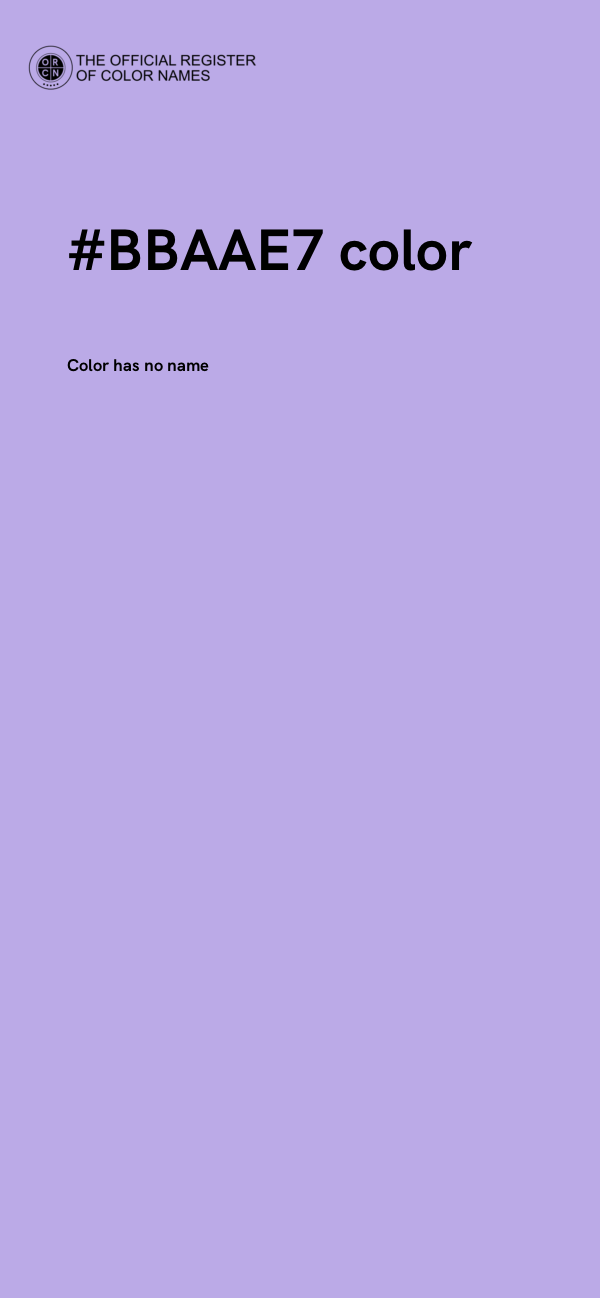 #BBAAE7 color image
