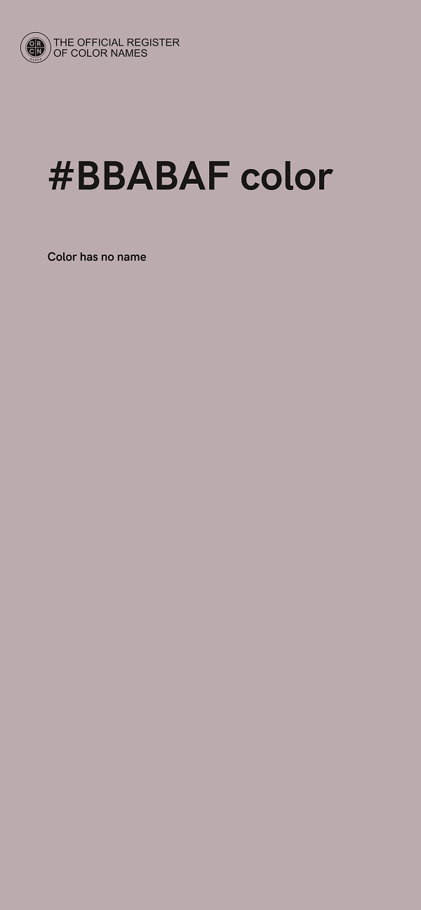 #BBABAF color image