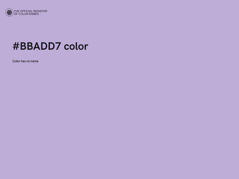 #BBADD7 color image