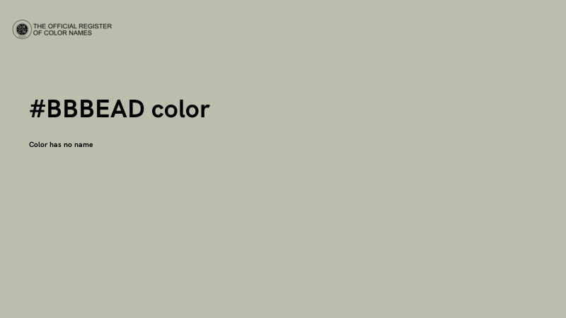 #BBBEAD color image