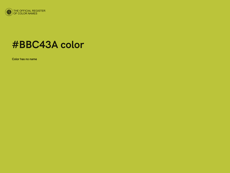 #BBC43A color image