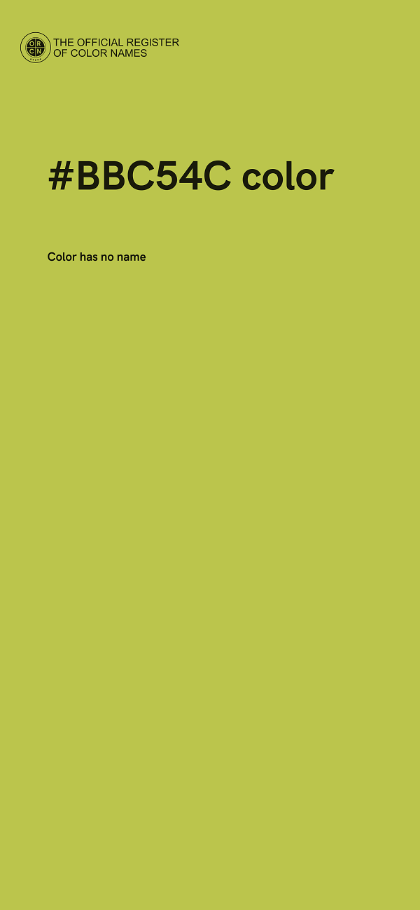 #BBC54C color image