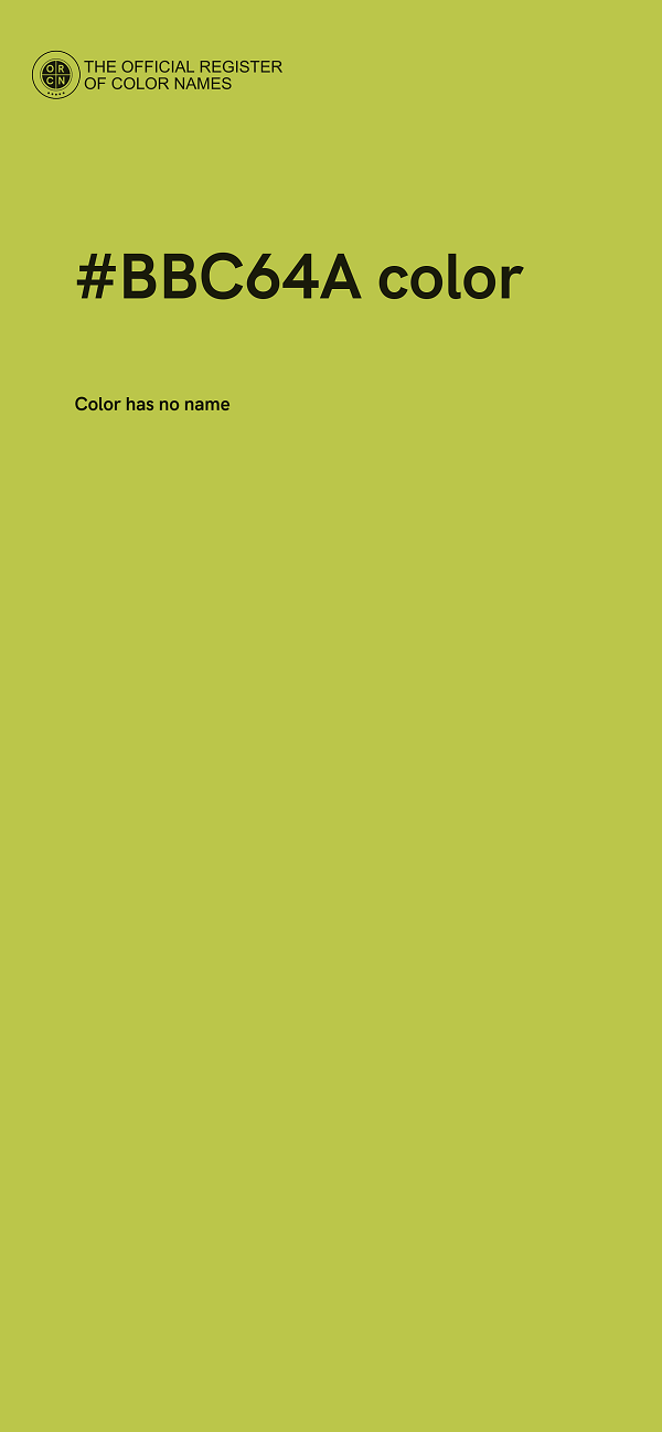 #BBC64A color image