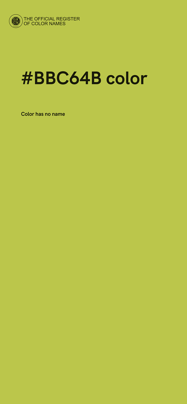 #BBC64B color image