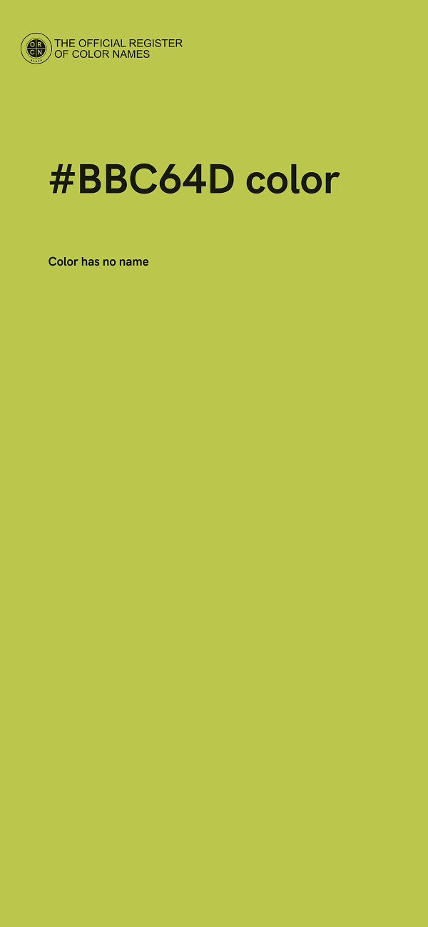 #BBC64D color image