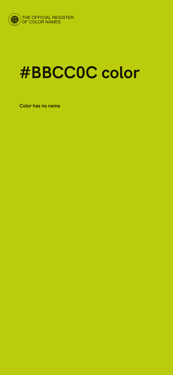 #BBCC0C color image