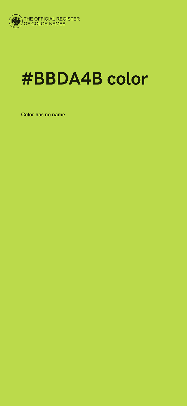 #BBDA4B color image