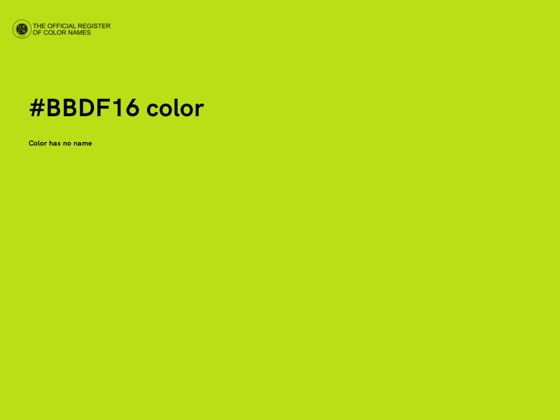 #BBDF16 color image