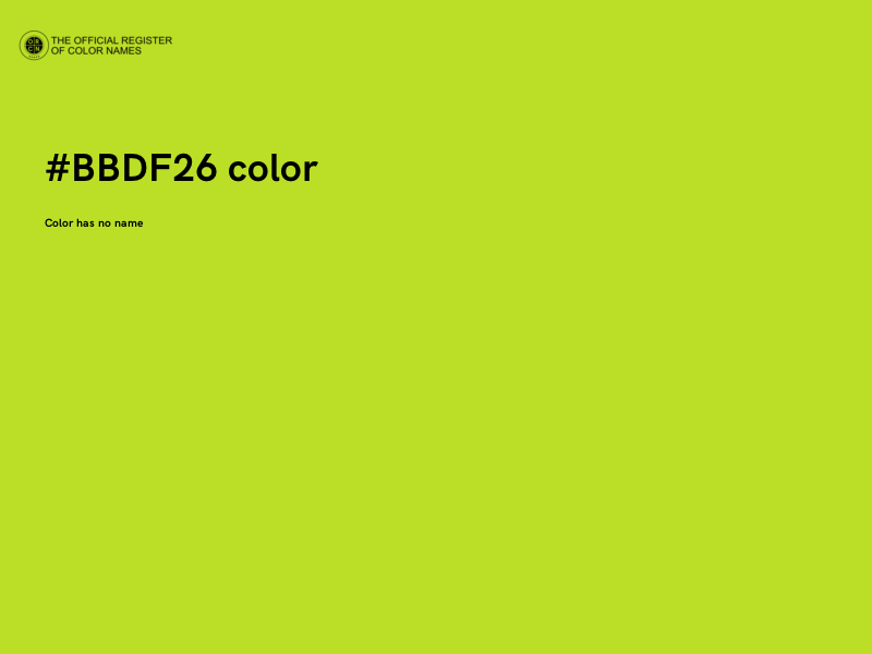 #BBDF26 color image
