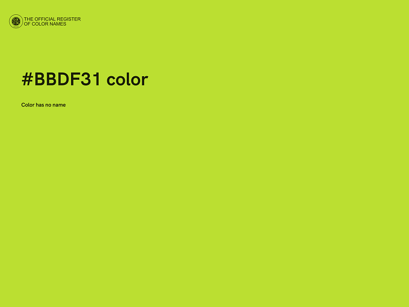 #BBDF31 color image