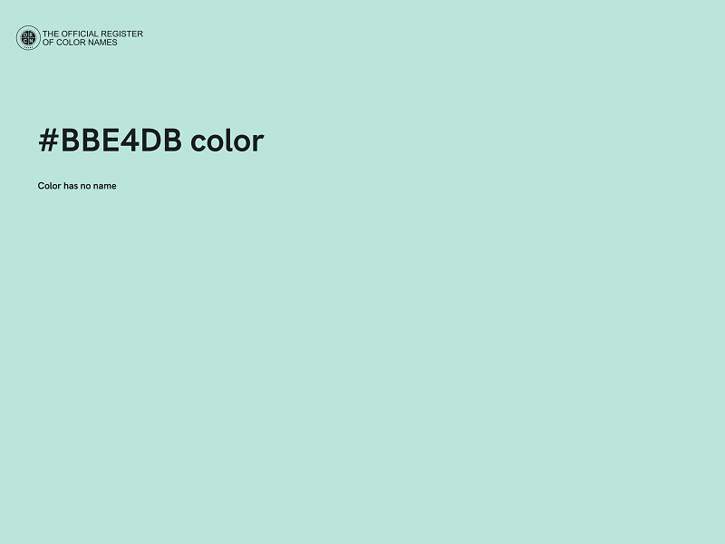 #BBE4DB color image