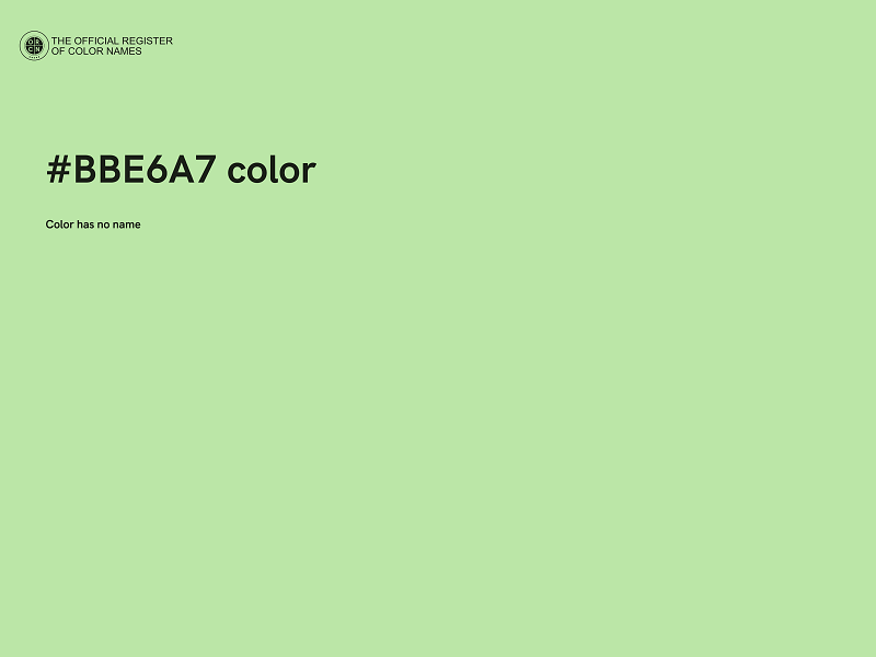 #BBE6A7 color image