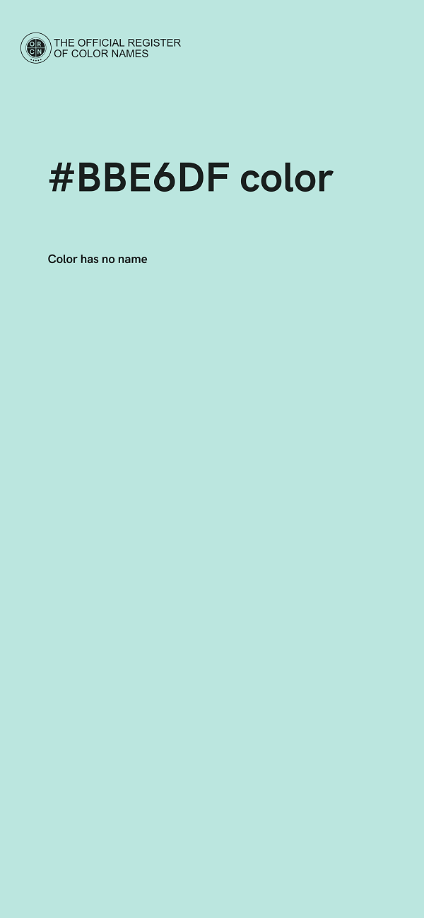 #BBE6DF color image