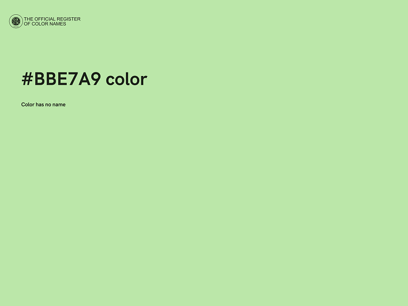 #BBE7A9 color image