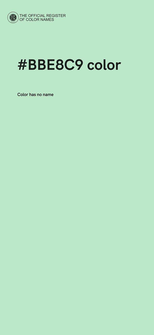 #BBE8C9 color image