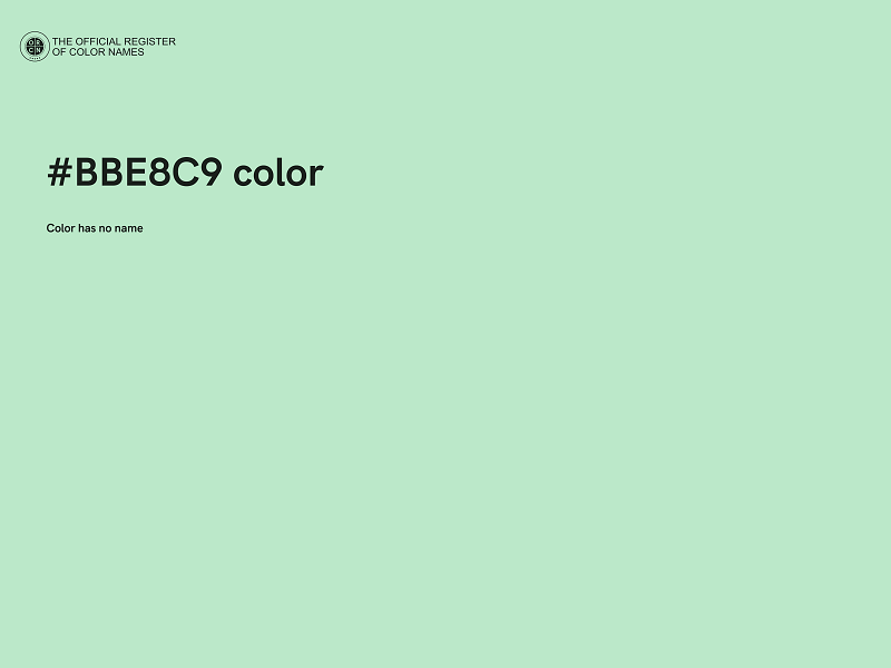 #BBE8C9 color image