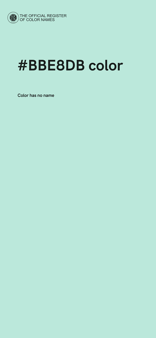 #BBE8DB color image